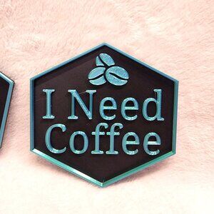Set of 4 "I Need Coffee" Coasters.